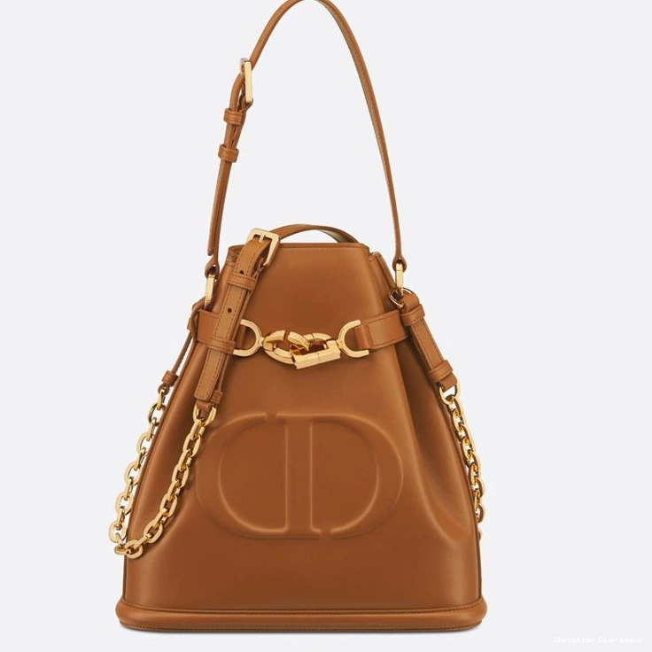 Cheap Brown Dior CD-Embossed Calfskin Bag Medium C'est 0720 Luxury
